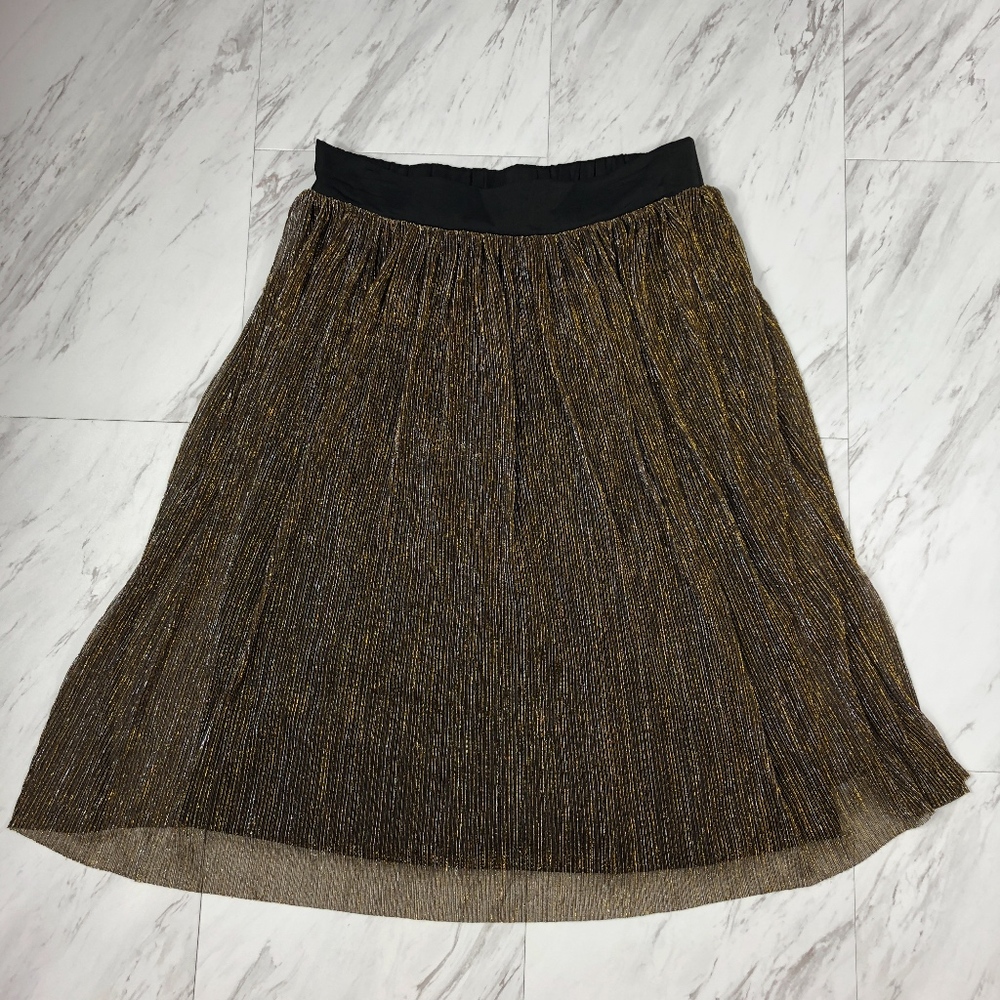 Gorgeous Gold & Black Flare Skirt NWT!